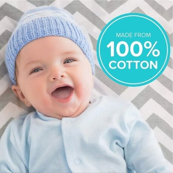 Kushies Grey White Chevron Baby Bassinet Sheet - Picture 5 of 8